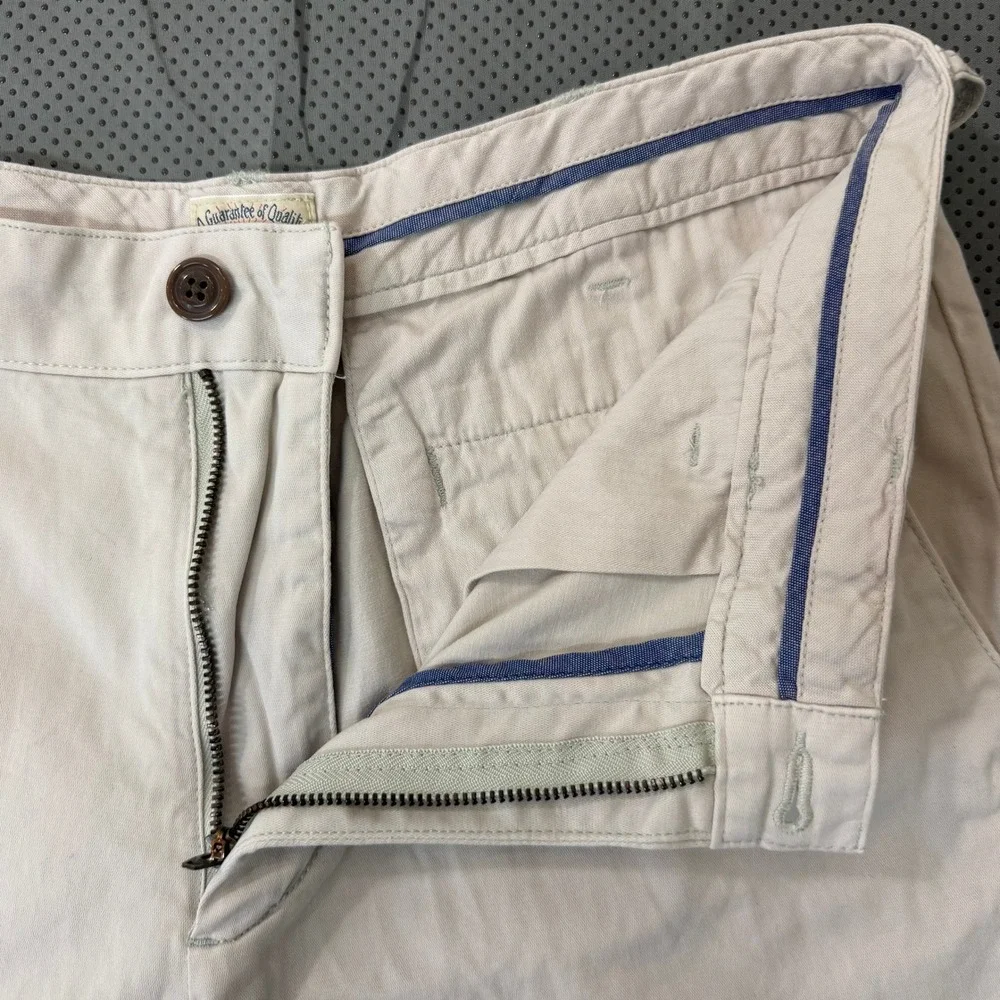 Faherty Chino Shorts Men 32 Ivory Flat Front Stretch Casual Summer 9